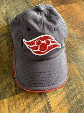 Blue Baseball Cap with Red Glitter Disney Patch